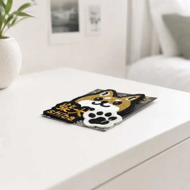 Patch brodé thermocollant chien japonais Shiba sur sac Modern and Past