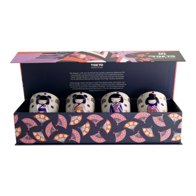 Coffret de 4 tasses japonaises Maiko Kokeshi – Tokyo Design