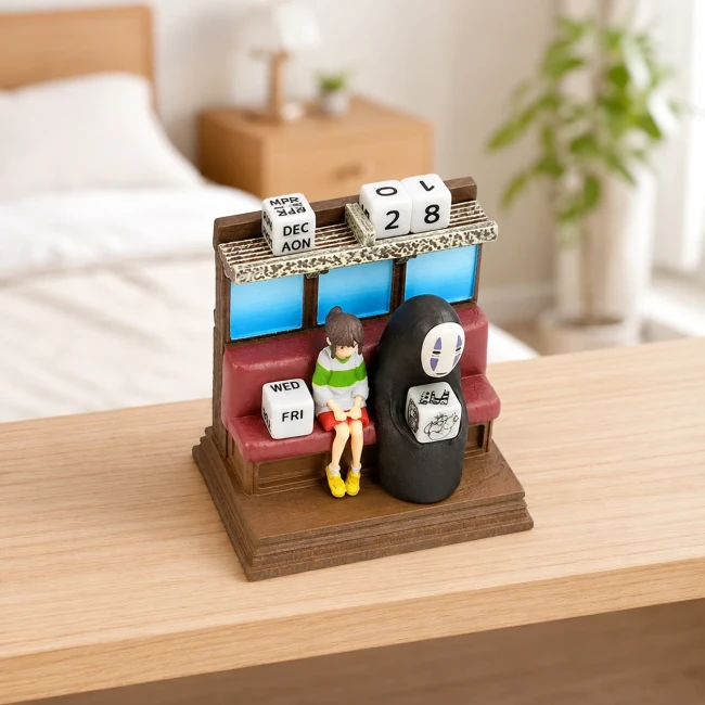 Calendrier perpétuel Studio Ghibli Train Unabara avec Chihiro et Sans-Visage Modern and Past