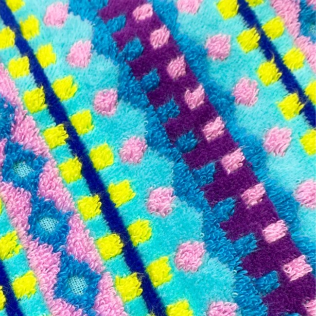 essuie-mains japonais bleu NPP Piano en coton avec attache essuie-mains japonais bleu coton motif NPP Piano Atsuko Matano