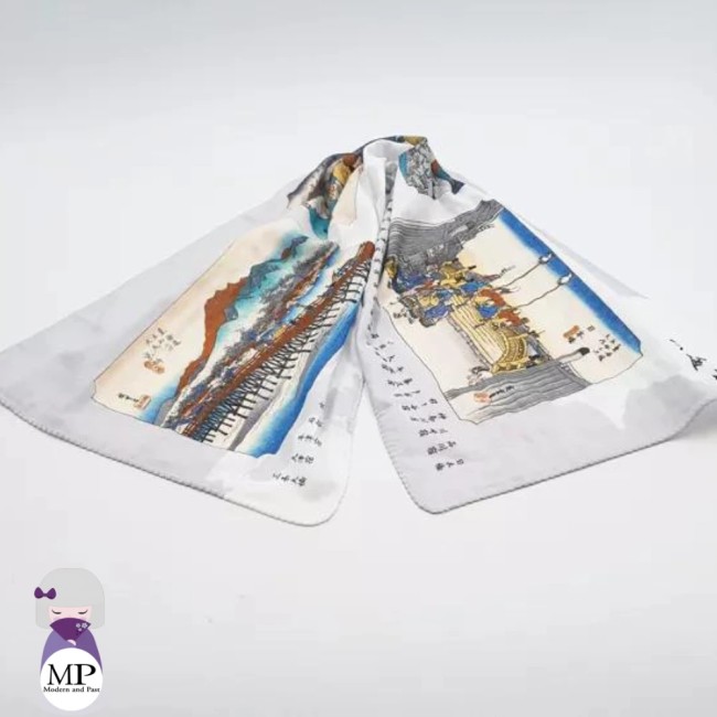 Tenugui japonais motif Pont de Tokyo – 100 % coton