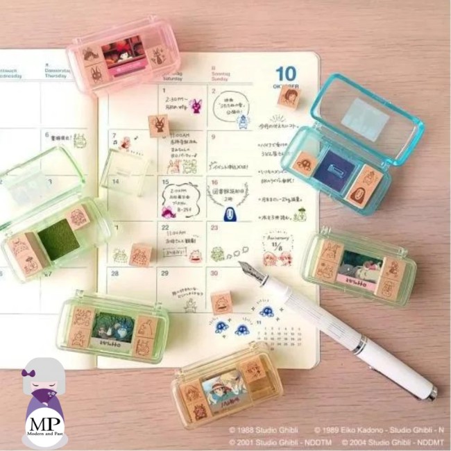 Set de tampons Ghibli – Le Château Ambulant – Sophie, Hauru, Calcifer