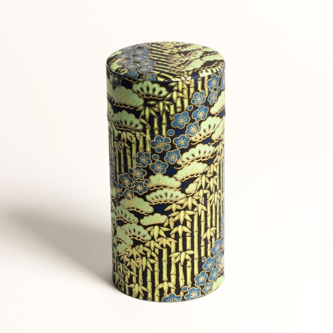 Boîte à Thé Japonaise Washi Shochi Goldy boîte à thé japonaise washi motif shochi goldy vert bleu doré
