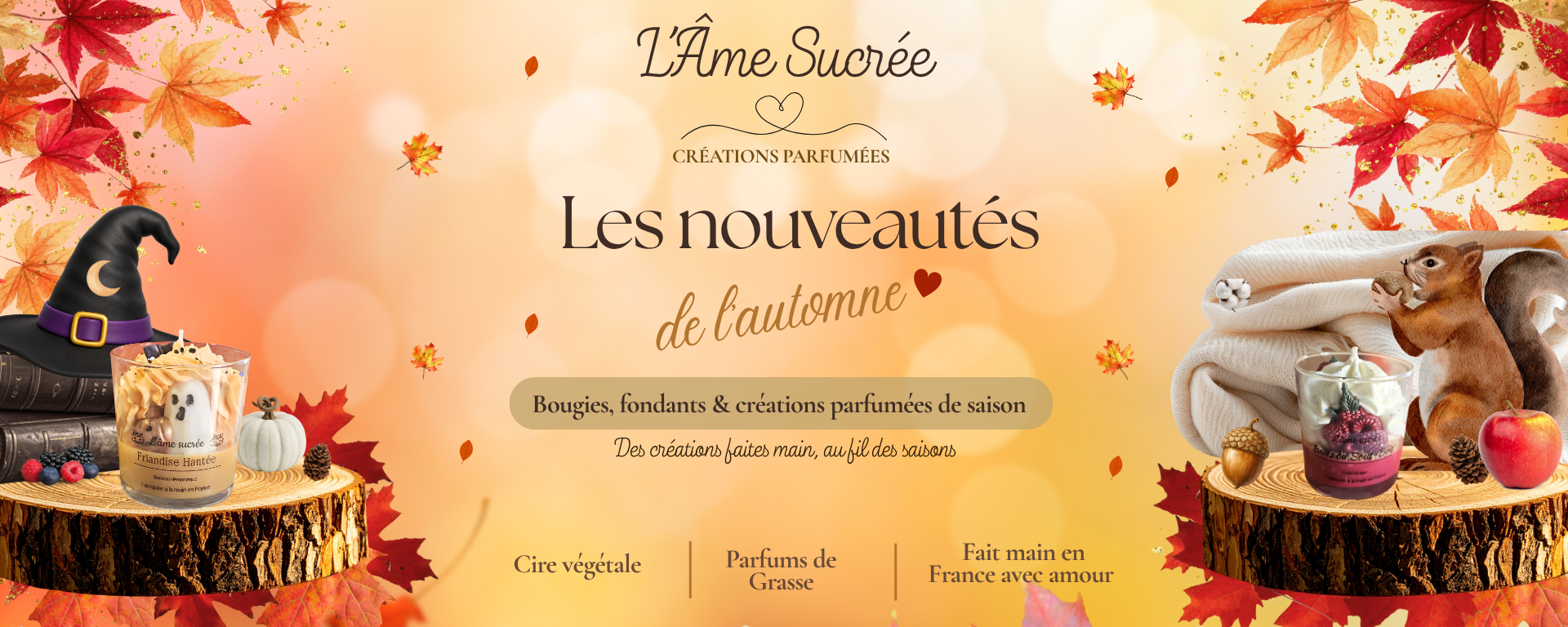 Bougies parfumées artisanales L’Âme Sucrée