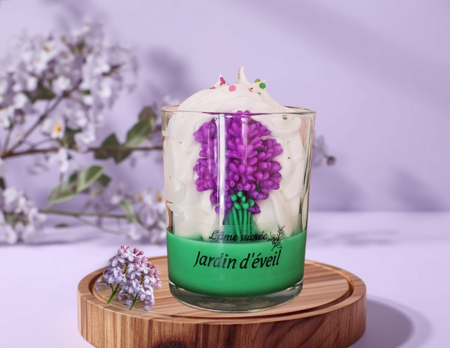 Bougie parfumée Jardin d'Éveil lilas cire naturelle