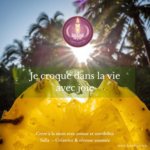 Carte mantra Pulpe d'Été je croque dans la vie avec joie