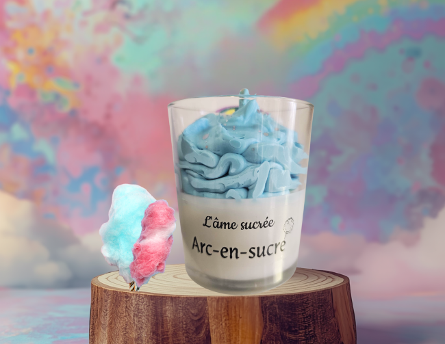 Bougie parfumée barbe à papa Arc-en-sucre L'Âme Sucrée