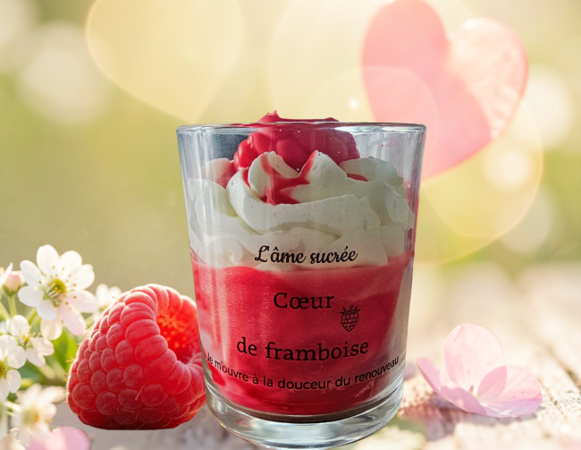 framboise Bougie fait main parfum framboise - parfum fruité et gourmand