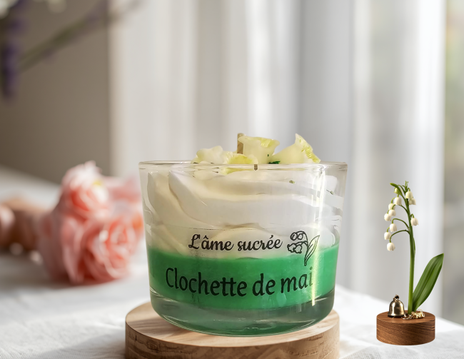 bougie artisanale muguet Bougie parfumée muguet Clochette de Mai L'Âme Sucrée