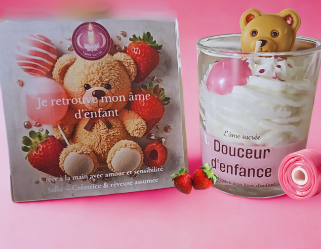 Bougie gourmande bubble gum framboise