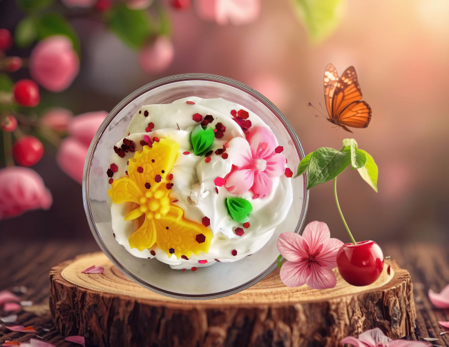 bougie cerise fleurie parfumée fruits et fleurs