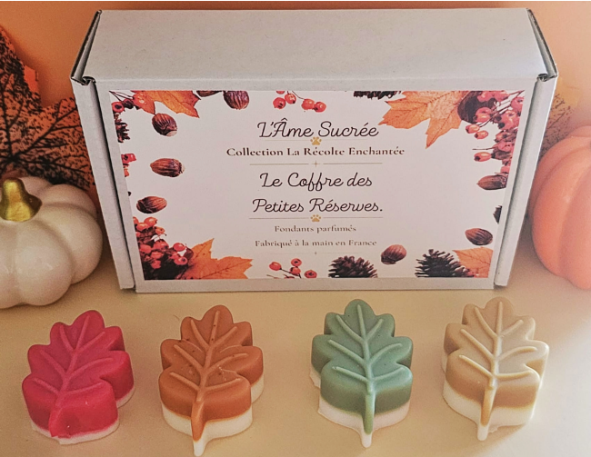 e Coffre des Petites Réserves – 4 fondants parfumés Coffret 4 fondants parfumés Le Coffre des Petites Réserves – collection automne