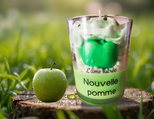 bougie parfumée pomme verte artisanale