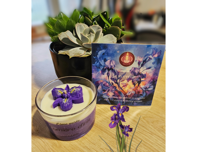 Bougie artisanale Iris Jasmin – ambiance lumineuse 