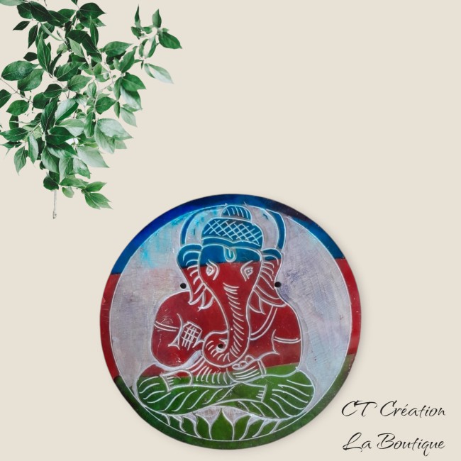 porte encens rond coloré ganesh-3