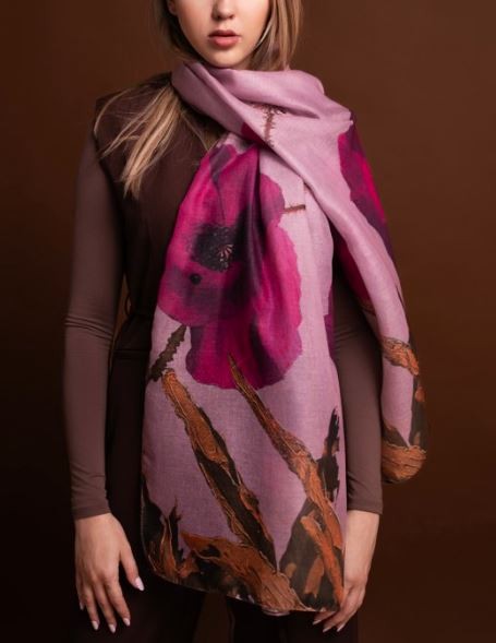 foulard coquelicot parme 1