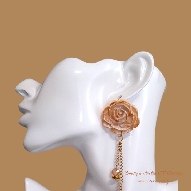 Poésie Florale rose beige doré 3