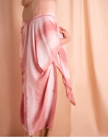 paréo tie and dye rose 1