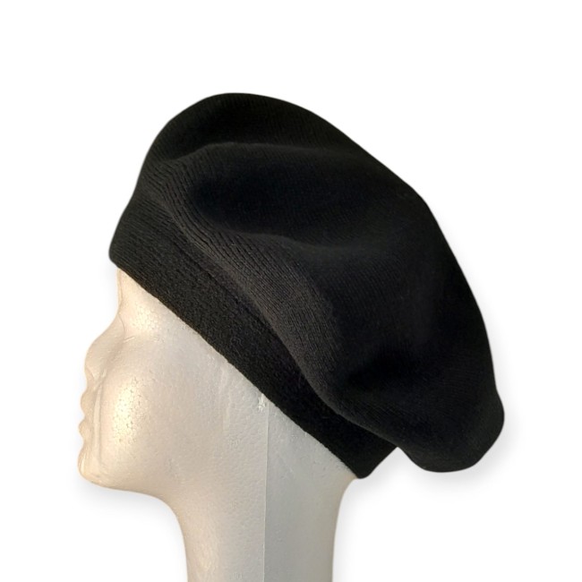 Beret maille jersey noir-2