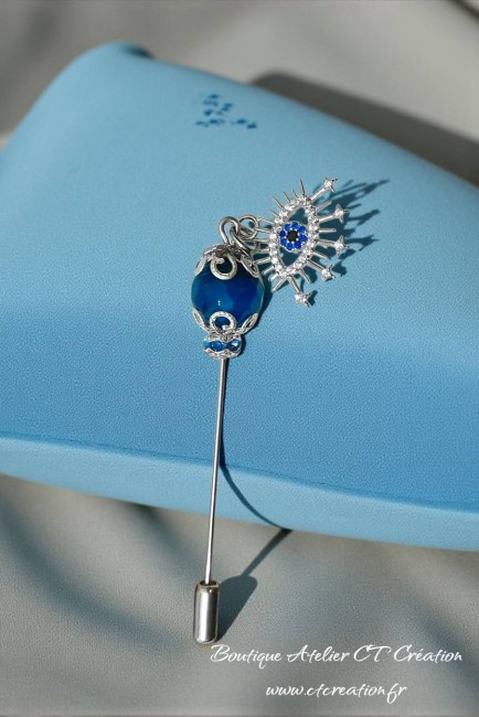 Agate bleue oeil de protection
