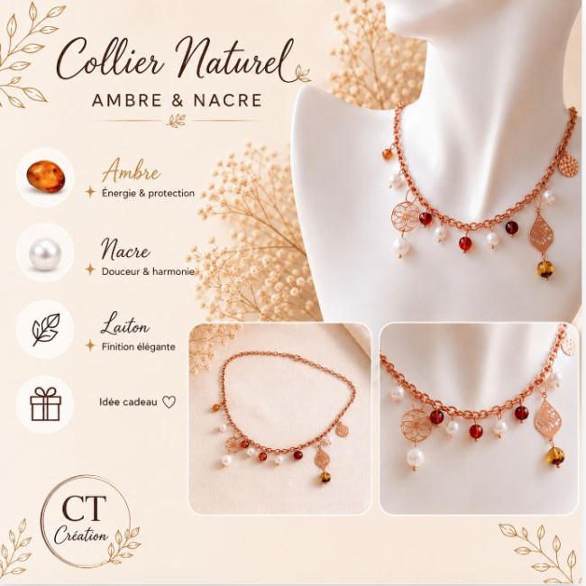 Collier Ambre et Nacre 5
