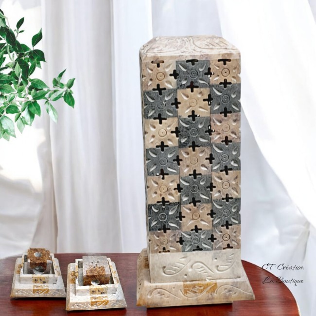 porte encens pierre olaire palais grand format