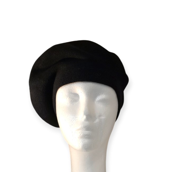 Beret maille jersey noir-1