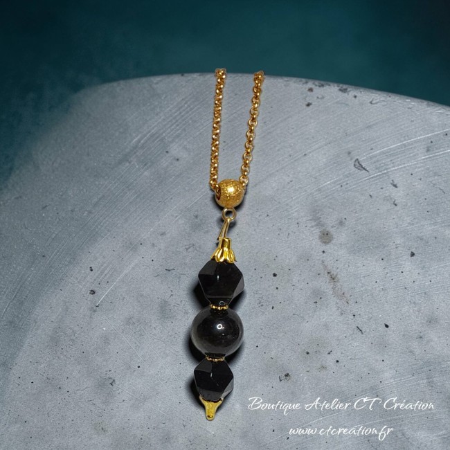Obidienne 3 perles 4