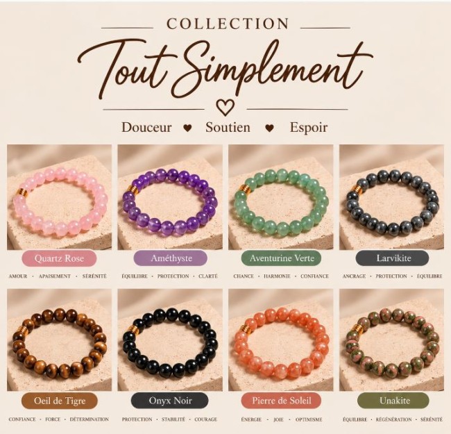 Bracelet perles en pierres naturelles - Collection TOUT SIMPLEMENT