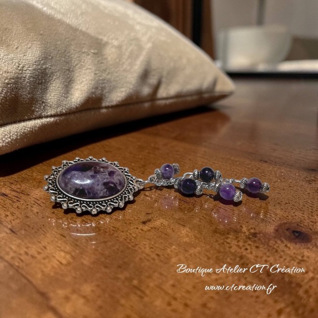 Broche pendentif améthyste 6