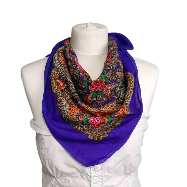 Foulard bleu saphir carré sz19918 3