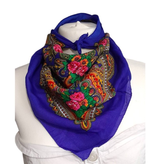 Foulard bleu saphir carré sz19918 1