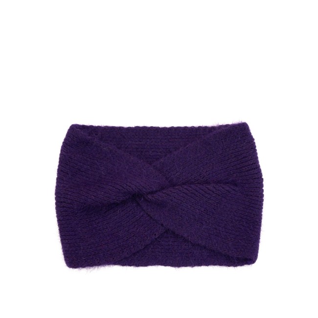bandeau laine angora point mousse violet cz23911-5