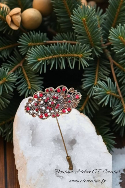 dentelle de métal horizontal rubis 7cm