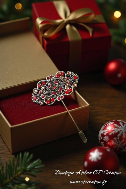 dentelle de métal horizontal rubis 7cm 1