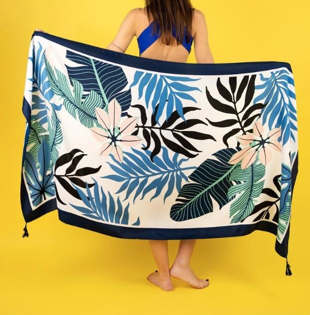 Paréo tropical chic fond blanc 4