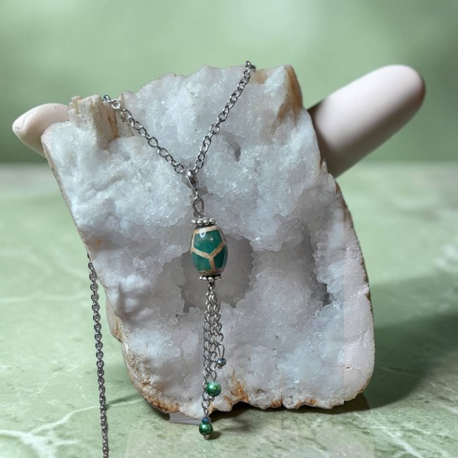 pendentif perle agate tibétaine