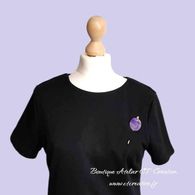 Fibule grande agate violette 3