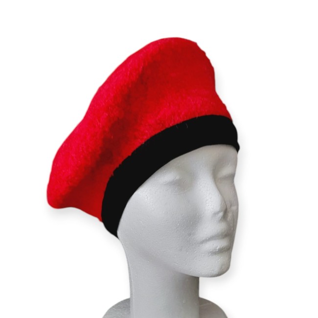 jy211 beret maille bouclettes rouge