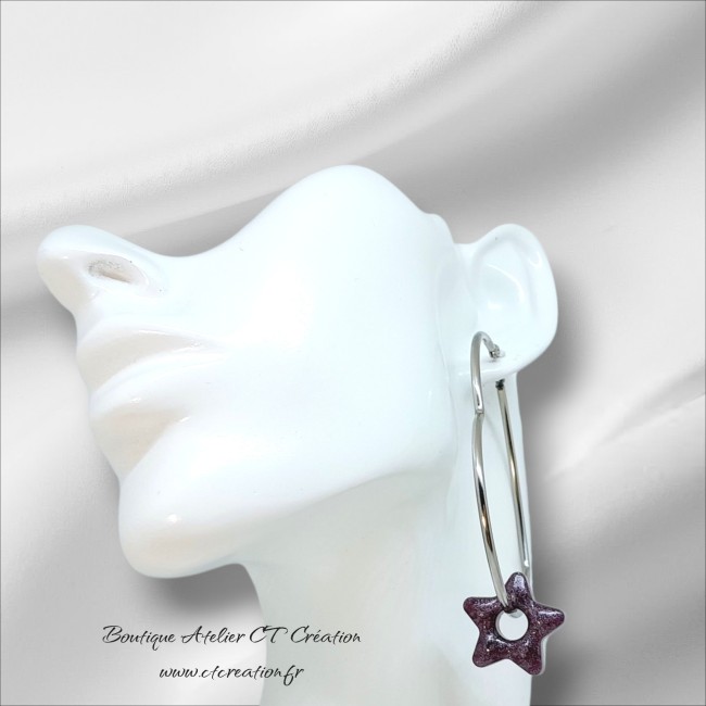 Etoile 20.5mm violet pailletés 1