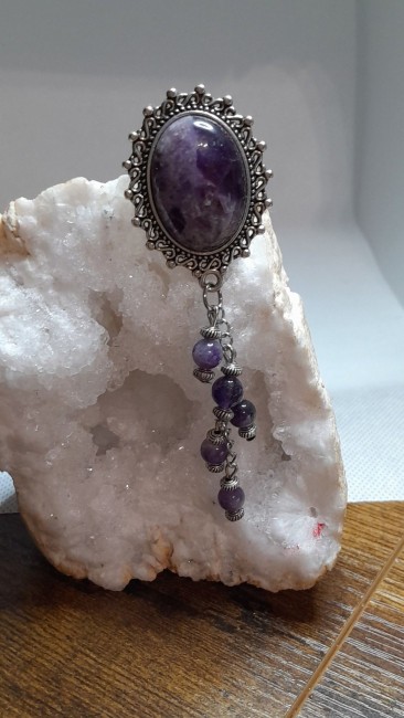 Broche pendentif améthyste