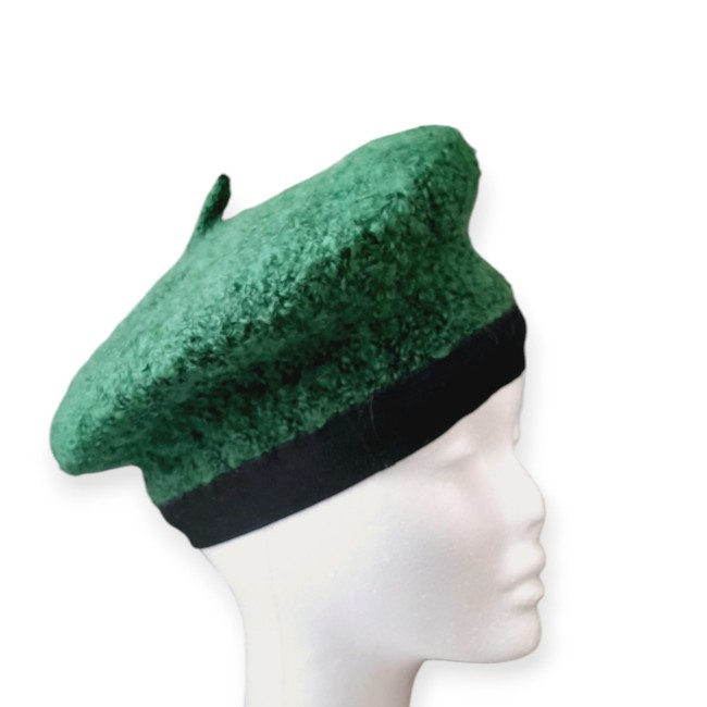 jy211 beret maille bouclettes vert
