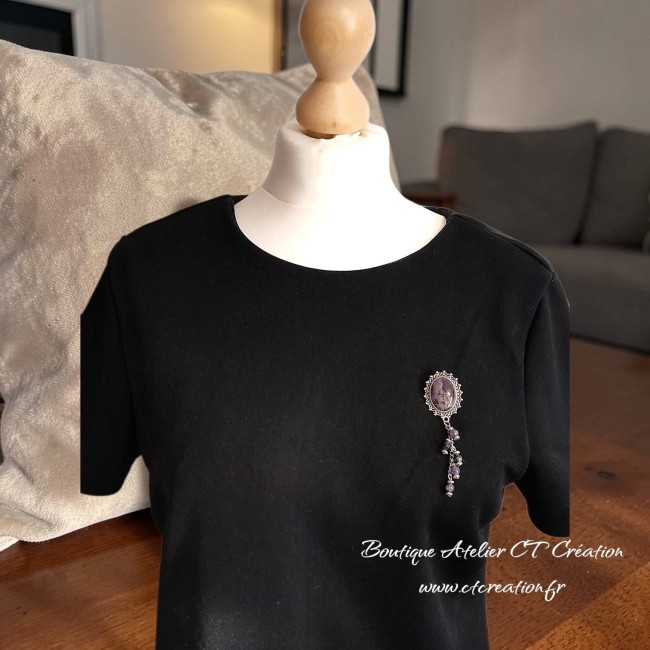 Broche pendentif améthyste 2