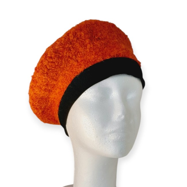 jy211 beret maille bouclettes mandarine