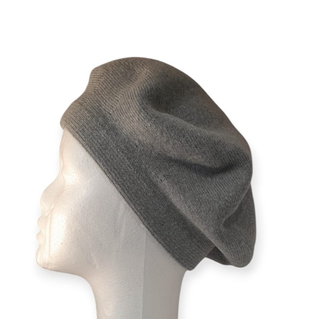 Beret maille jersey gris-2