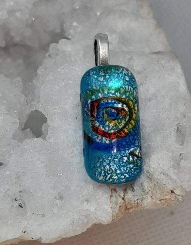 Pendentif rectangulaire Oeil verre de Murano