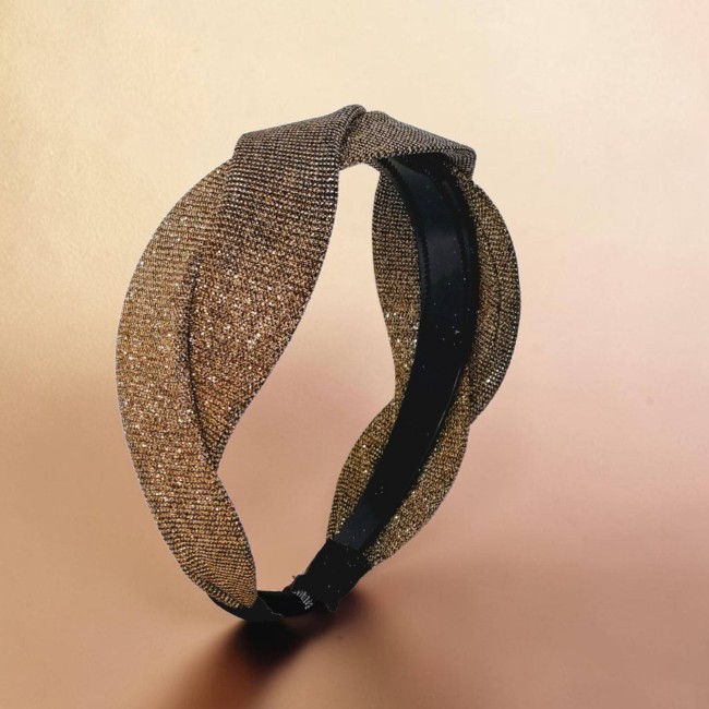 bandeau serre tete tressé doré 6