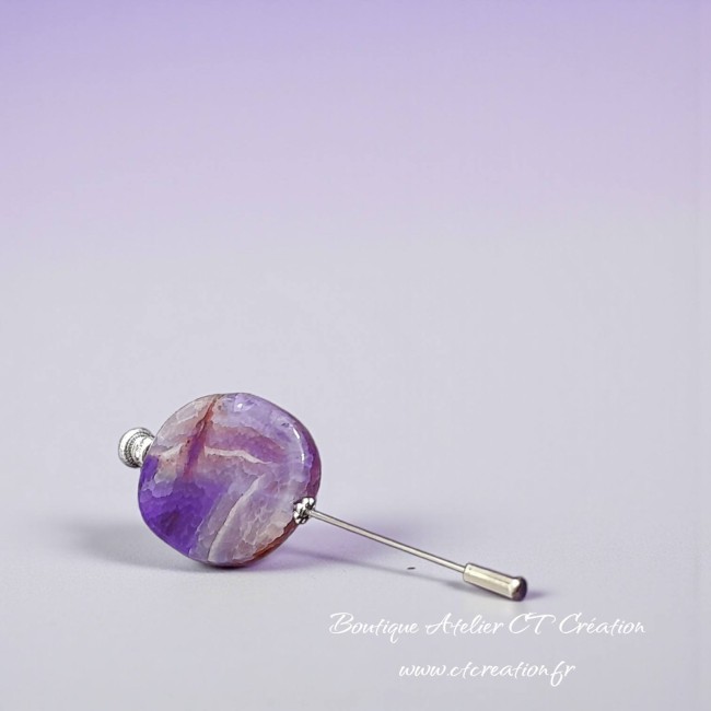 Fibule grande agate violette 2