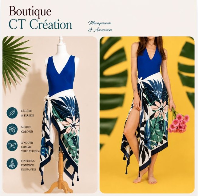 paréo tropical bleu visuel ct créa