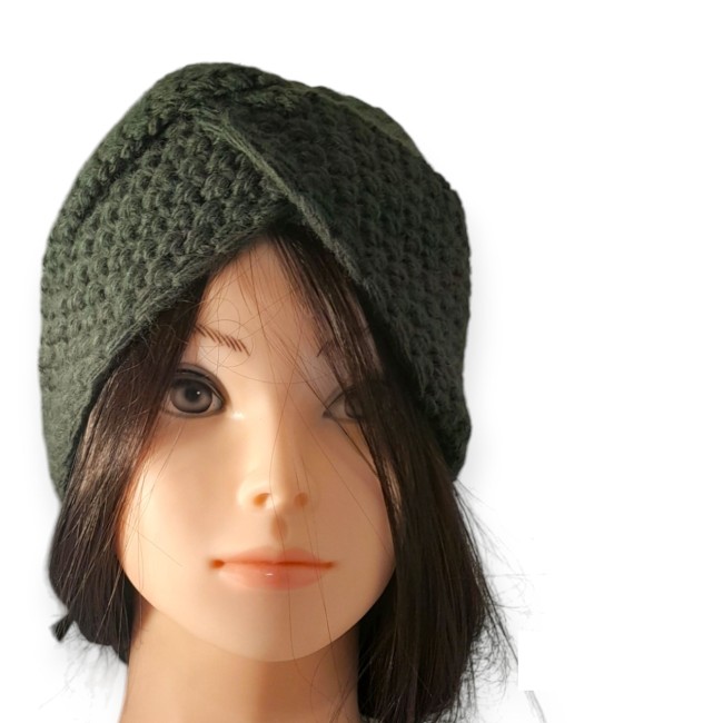 bandeau laine vert olive cz20828-4-4